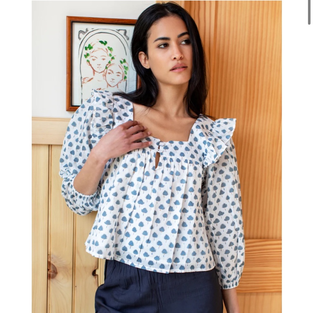 Emerson Fry India Collection ADELINA BLOUSE - CLEO ORGANIC Size Large